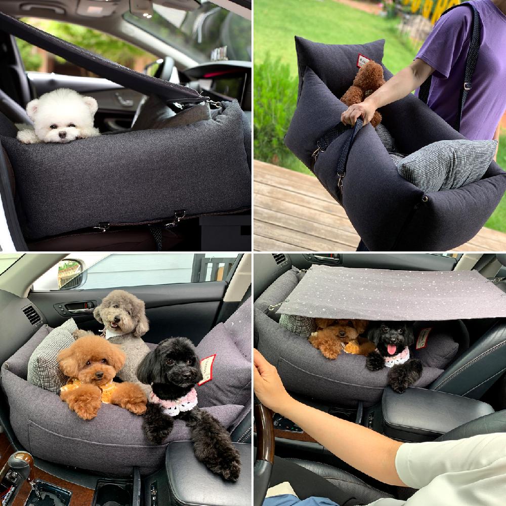 DUGROO Handmade All-Round Driving Kit Sunshade Pet Car Seat Dog Puppy Non-Slip Cushion Booster Seat